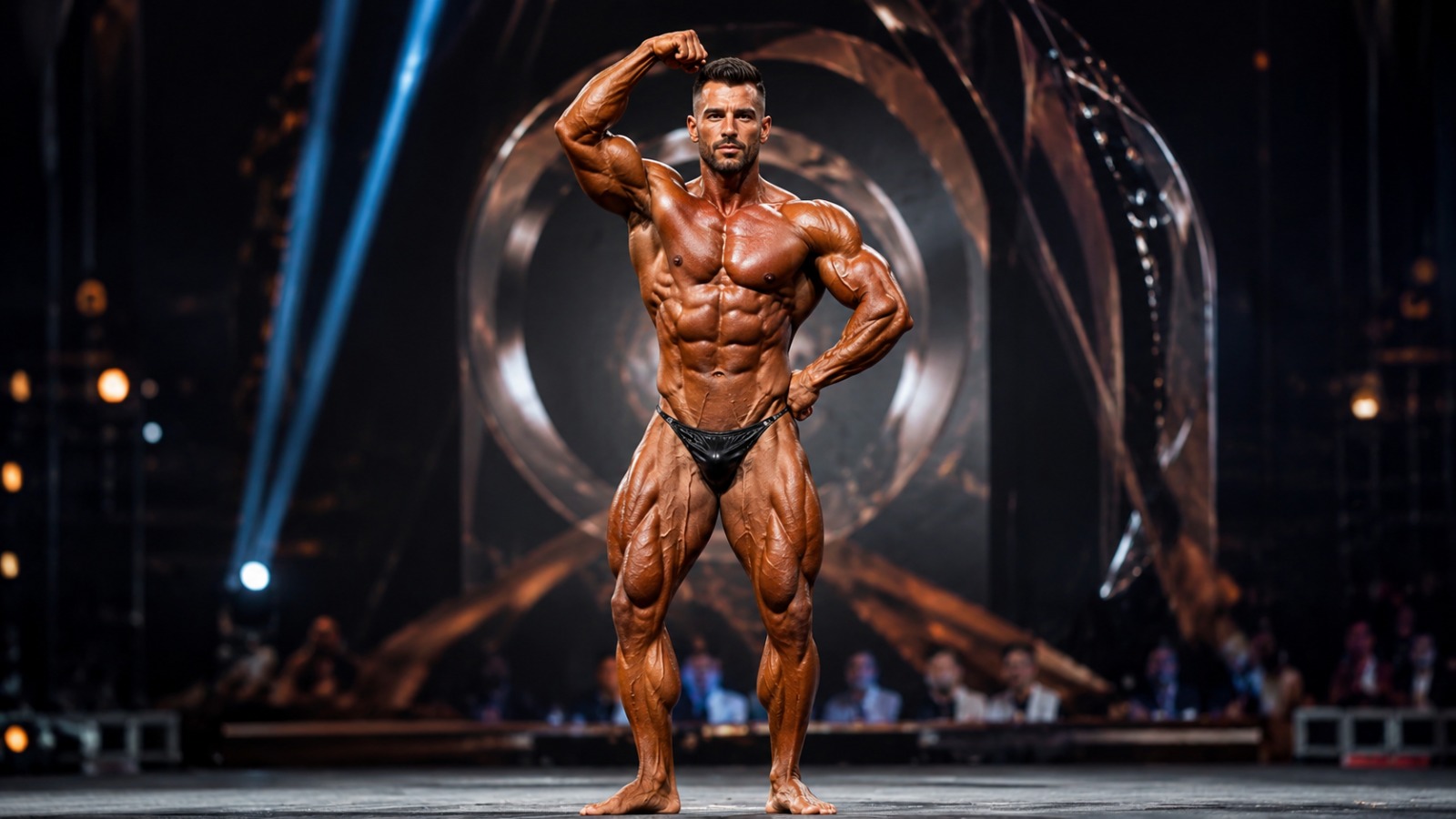 Bodybuilding stage competitor